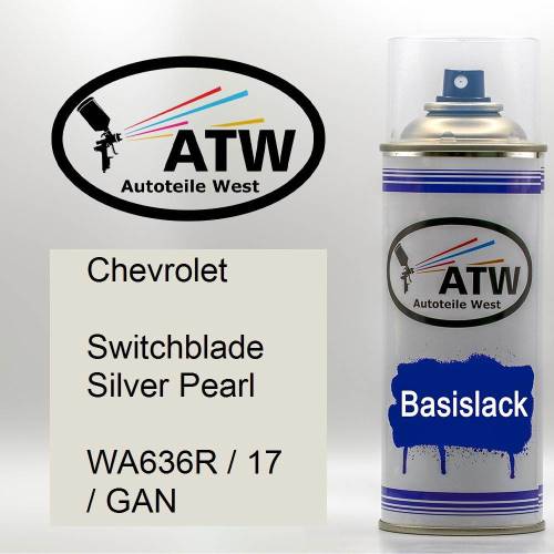 Chevrolet, Switchblade Silver Pearl, WA636R / 17 / GAN: 400ml Sprühdose, von ATW Autoteile West.
